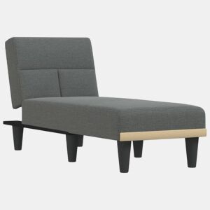 vidaXL Chaise longue tecido cinzento-escuro