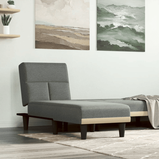 vidaXL Chaise longue tecido cinzento-escuro vidaXL Chaise longue tecido cinzento-escuro