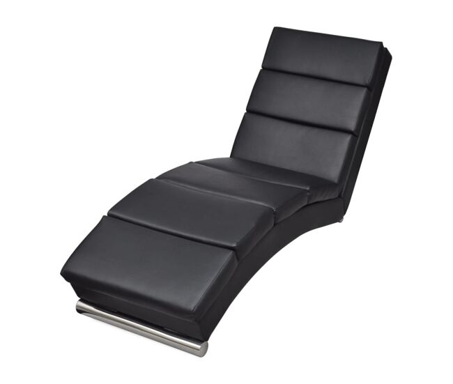 Vidaxl diván de cuero sintético negro