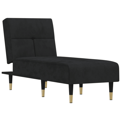 vidaXL Chaise longue veludo preto vidaXL Chaise longue veludo preto