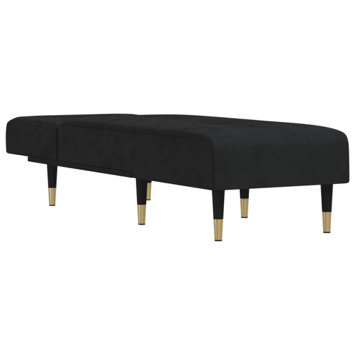 vidaXL Chaise longue veludo preto vidaXL Chaise longue veludo preto