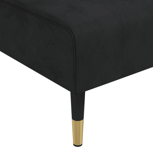 vidaXL Chaise longue veludo preto vidaXL Chaise longue veludo preto