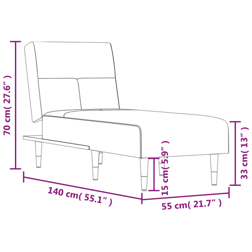vidaXL Chaise longue veludo preto vidaXL Chaise longue veludo preto