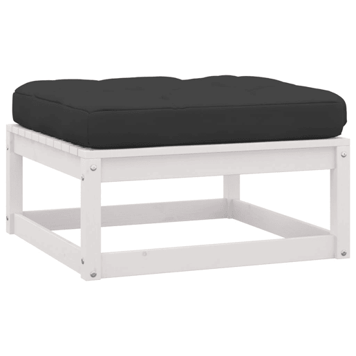 vidaXL Apoio de pés p jardim c almofadões 2 pcs pinho maciço