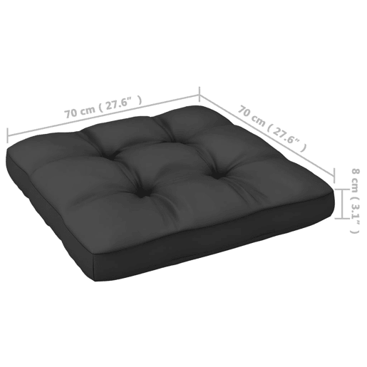 vidaXL Apoio de pés p jardim c almofadões 2 pcs pinho maciço