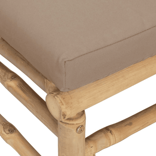 vidaXL 3 pcs conj. lounge jardim bambu almofadões cinzento-acastanhado