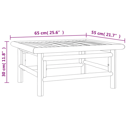 vidaXL 3 pcs conj. lounge jardim bambu almofadões cinzento-acastanhado