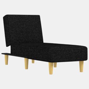 vidaXL Chaise longue tecido preto