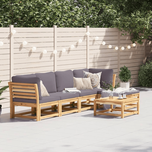 vidaXL 6 pcs conjunto lounge jardim calmofadões madeira maciça acácia vidaXL 6 pcs conjunto lounge jardim calmofadões madeira maciça acácia