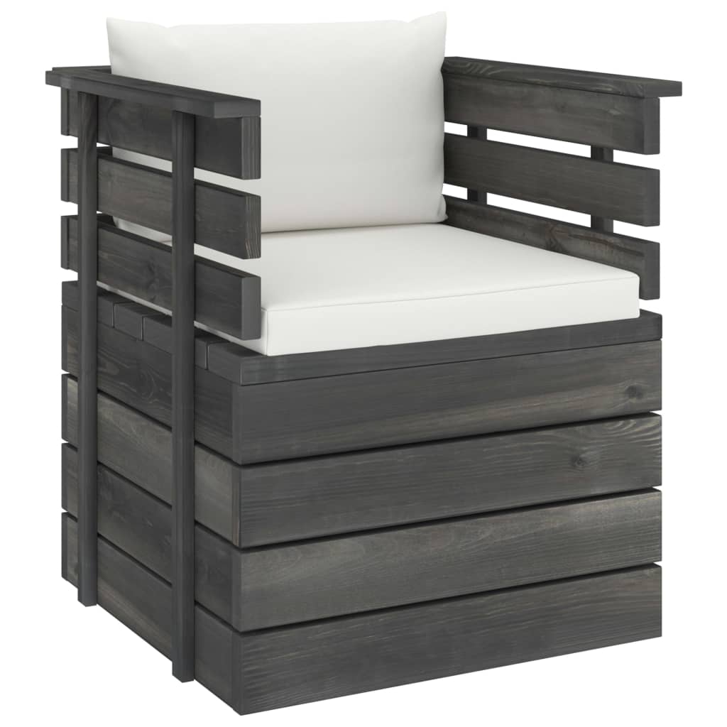 Vidaxl sillón de jardín con cojines madera de pino