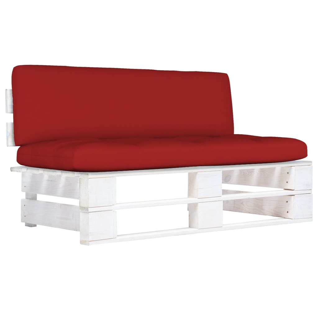 Vidaxl sofá central de palets de jardín madera pino impregnada blanca