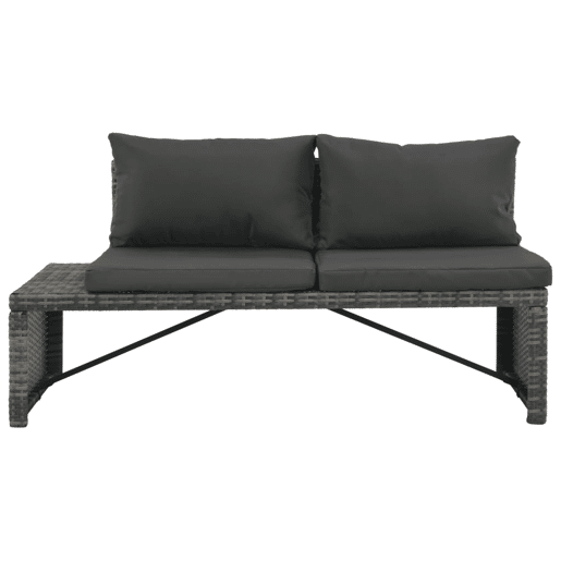 vidaXL Conjunto lounge de jardim c almofadões 3 pcs vime PE cinzento