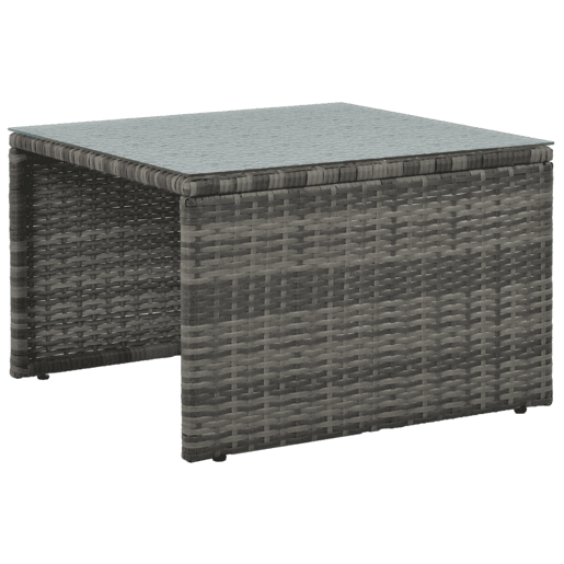 vidaXL Conjunto lounge de jardim c almofadões 3 pcs vime PE cinzento