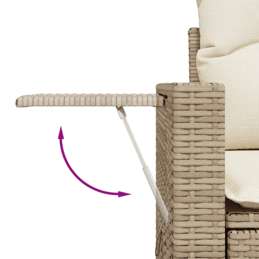 vidaXL 6 pcs conjunto de sofás p jardim com almofadões vime PE bege vidaXL 6 pcs conjunto de sofás p jardim com almofadões vime PE bege