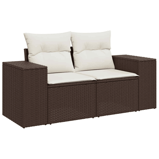 vidaXL 6 pcs conjunto de sofás jardim c almofadões vime PE castanho