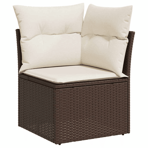 vidaXL 6 pcs conjunto de sofás jardim c almofadões vime PE castanho