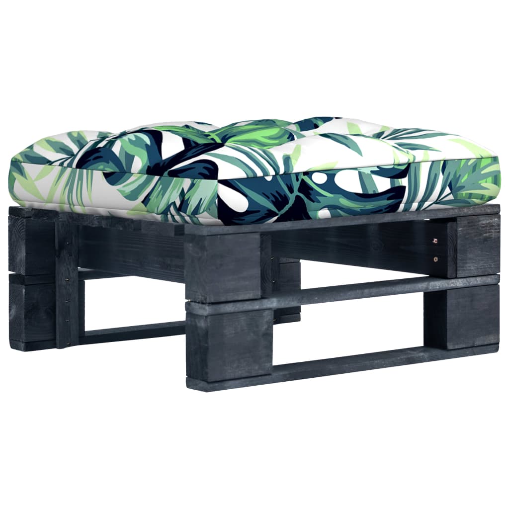 Vidaxl otomana de jardín de palets madera de pino impregnada negro