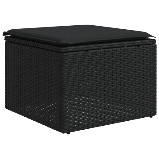 vidaXL 5 pcs conjunto sofás de jardim com almofadões vime PE preto