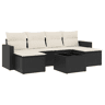 vidaXL 7 pcs conjunto de sofás p jardim c almofadões vime PE preto
