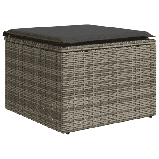 vidaXL 8 pcs conjunto sofás de jardim c almofadões vime PE cinzento vidaXL 8 pcs conjunto sofás de jardim c almofadões vime PE cinzento
