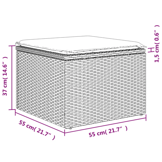 vidaXL 8 pcs conjunto sofás de jardim c almofadões vime PE cinzento vidaXL 8 pcs conjunto sofás de jardim c almofadões vime PE cinzento