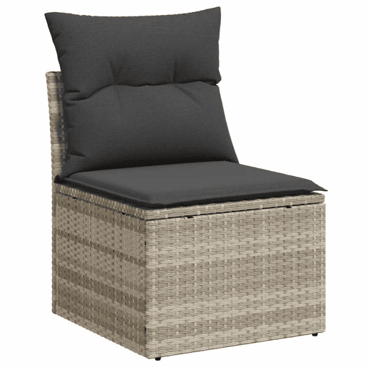 vidaXL 11 pcs conjunto sofás de jardim c almofadões vime PE cinzento