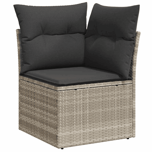 vidaXL 11 pcs conjunto sofás de jardim c almofadões vime PE cinzento