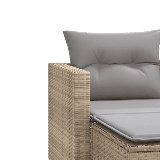 vidaXL Sofá de jardim de 2 lugares com toldo e bancos vime PE bege vidaXL Sofá de jardim de 2 lugares com toldo e bancos vime PE bege