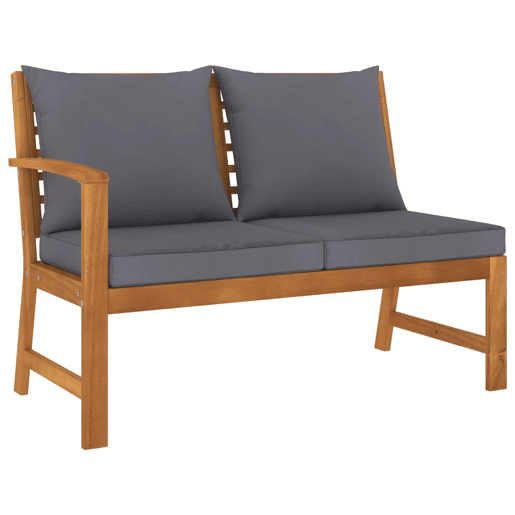 vidaXL Banco de jardim 114,5 cm com almofadão cinzento-escuro acácia vidaXL Banco de jardim 114,5 cm com almofadão cinzento-escuro acácia