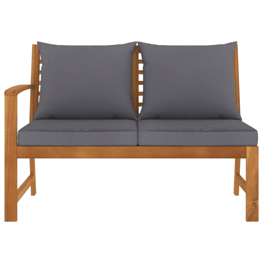 vidaXL Banco de jardim 114,5 cm com almofadão cinzento-escuro acácia vidaXL Banco de jardim 114,5 cm com almofadão cinzento-escuro acácia