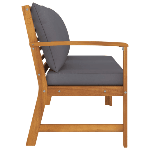 vidaXL Banco de jardim 114,5 cm com almofadão cinzento-escuro acácia vidaXL Banco de jardim 114,5 cm com almofadão cinzento-escuro acácia