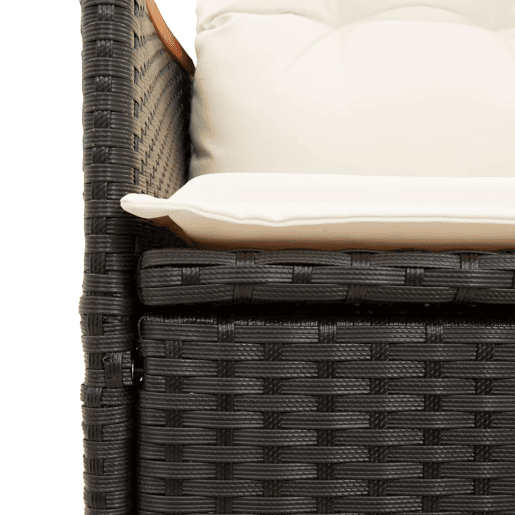 vidaXL Sofá de jardim reclinável 2 lugares com mesa vime PE preto vidaXL Sofá de jardim reclinável 2 lugares com mesa vime PE preto