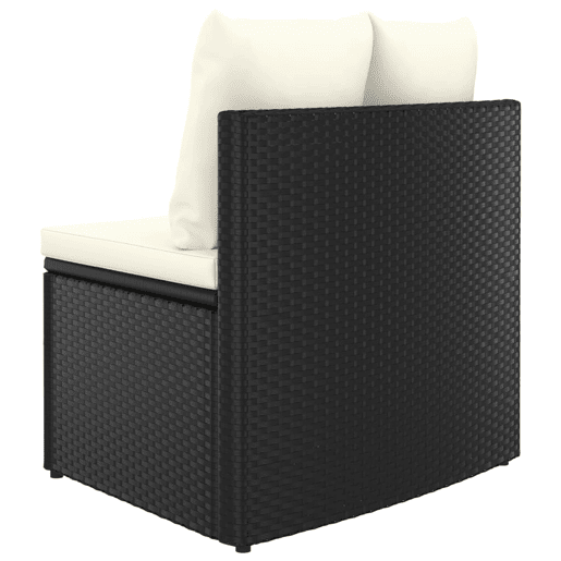 vidaXL 2 pcs conjunto sofás de jardim c almofadões vime PE preto