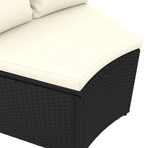 vidaXL 2 pcs conjunto sofás de jardim c almofadões vime PE preto