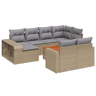vidaXL 11 pcs conjunto sofás de jardim c almofadões vime PE bege