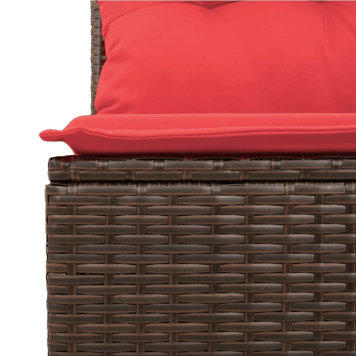 vidaXL Cadeira de jardim sem braços com almofadas em vime sintético marrom vidaXL Cadeira de jardim sem braços com almofadas em vime sintético marrom