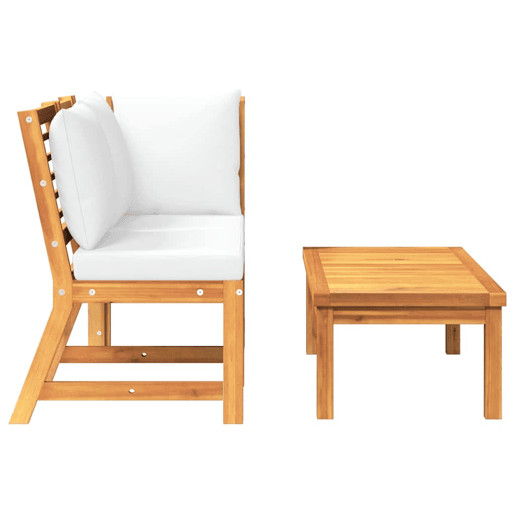 vidaXL 3 pcs conjunto lounge jardim c almofadões cor creme acácia vidaXL 3 pcs conjunto lounge jardim c almofadões cor creme acácia