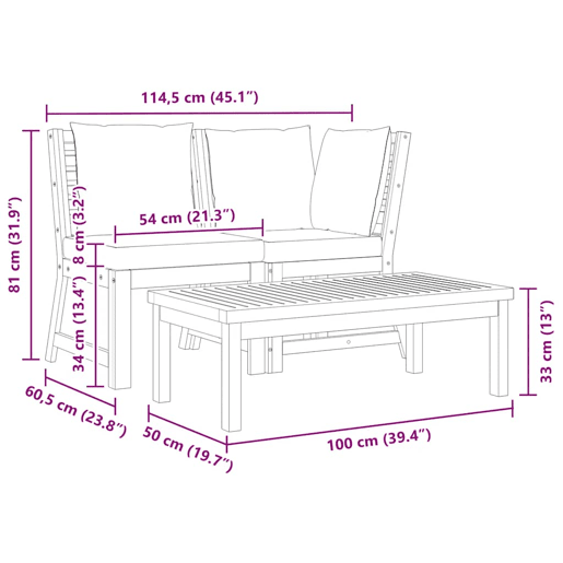 vidaXL 3 pcs conjunto lounge jardim c almofadões cor creme acácia vidaXL 3 pcs conjunto lounge jardim c almofadões cor creme acácia
