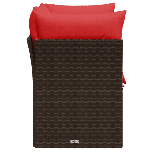 vidaXL Sofá de jardim com almofadas, 2 lugares, vime sintético marrom vidaXL Sofá de jardim com almofadas, 2 lugares, vime sintético marrom