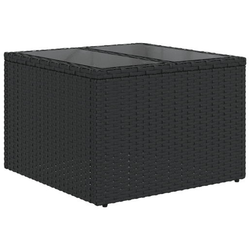 vidaXL 9 pcs conjunto de sofás p jardim c almofadões vime PE preto
