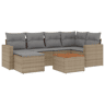 vidaXL 7 pcs conjunto de sofás p jardim com almofadões vime PE bege