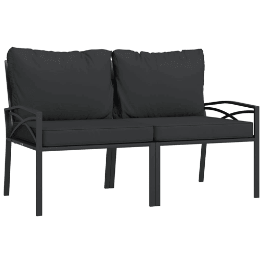 vidaXL Cadeiras de jardim c almofadões cinzentos 2 pcs 62x75x79cm aço