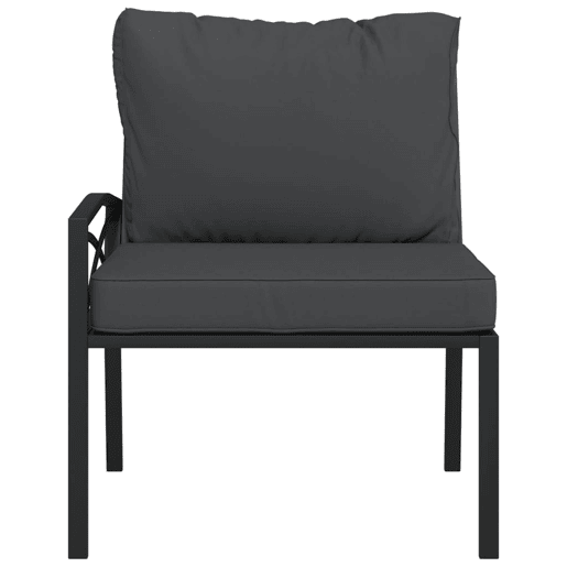 vidaXL Cadeiras de jardim c almofadões cinzentos 2 pcs 62x75x79cm aço