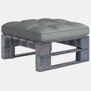 vidaXL Otomano de paletes para jardim pinho impregnado cinzento