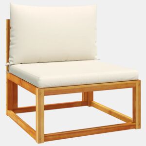 vidaXL Sofá de jardim vidaXL sem braços com almofadas, madeira de acácia e vime