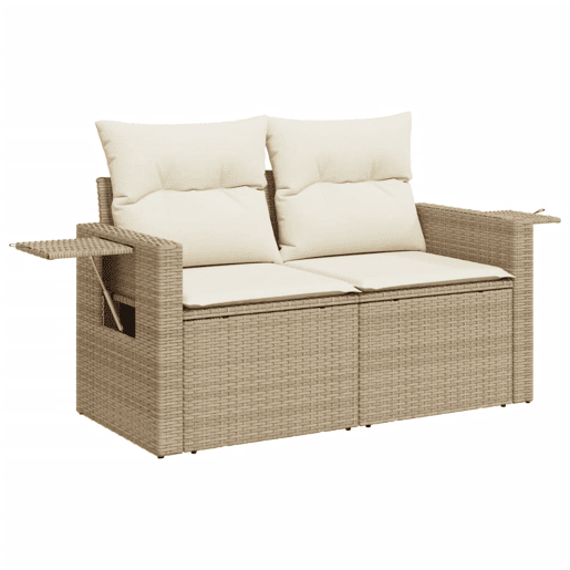 vidaXL 6 pcs conjunto de sofás p jardim com almofadões vime PE bege