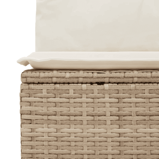 vidaXL 6 pcs conjunto de sofás p jardim com almofadões vime PE bege