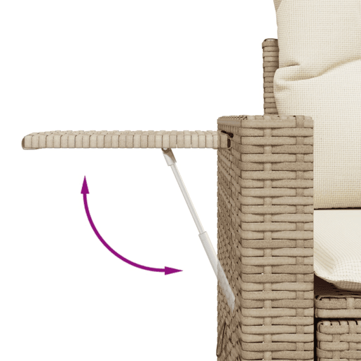 vidaXL 6 pcs conjunto de sofás p jardim com almofadões vime PE bege