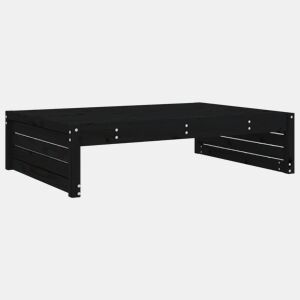 vidaXL Apoio de pés para jardim 120x80 cm pinho maciço preto