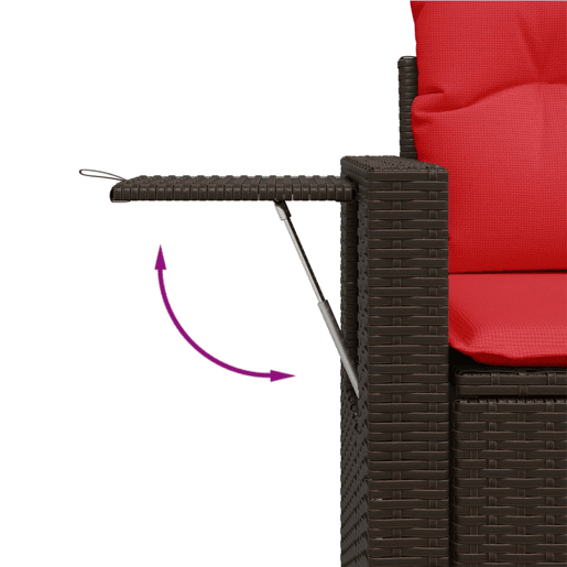 vidaXL Sofá de jardim com almofadas, 2 lugares, vime sintético marrom vidaXL Sofá de jardim com almofadas, 2 lugares, vime sintético marrom
